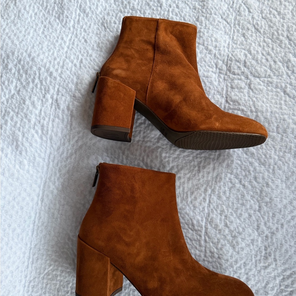 Stuart Weitzman Tan Suede Ankle Booties